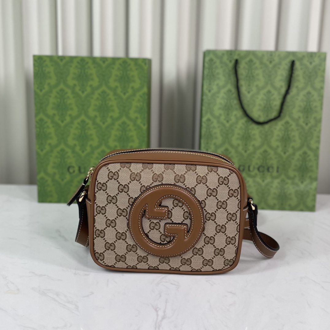 TOP GUCCI Blondie Mini Shoulder Bag 21x 15.5x 8cm - Brown