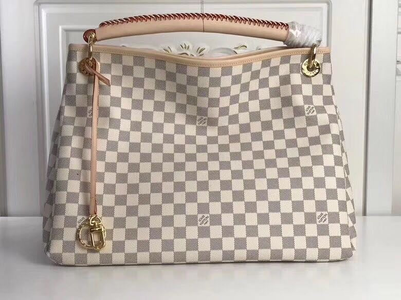 TOP Louis Vuitton LV  Damier Azur  Artsy MM 41 x 32 x 22 cm-Beige