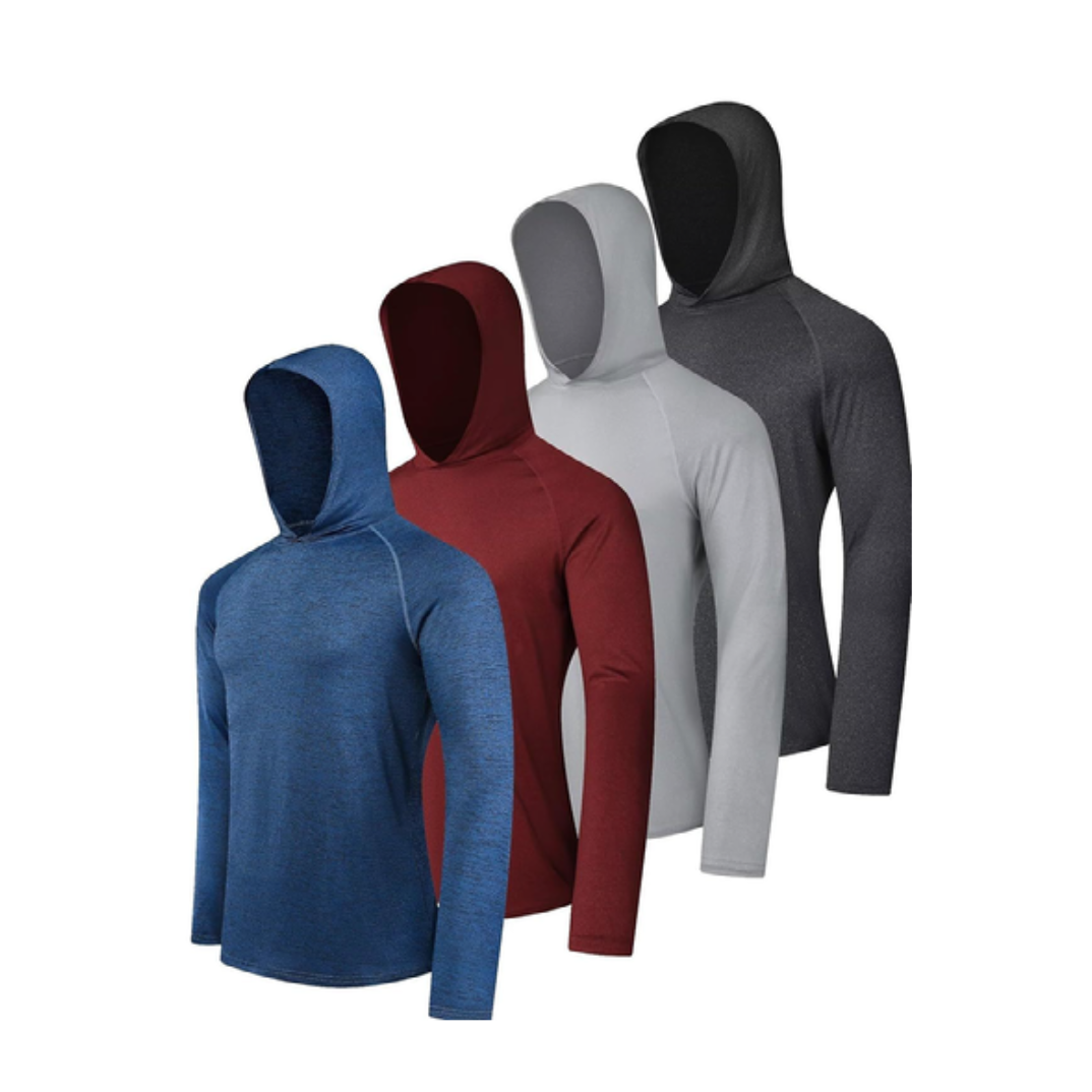 Mens Athletic Hoodies Long Sleeve Fishing Shirts UPF 50+ SPF UV Sun Protection Shirts