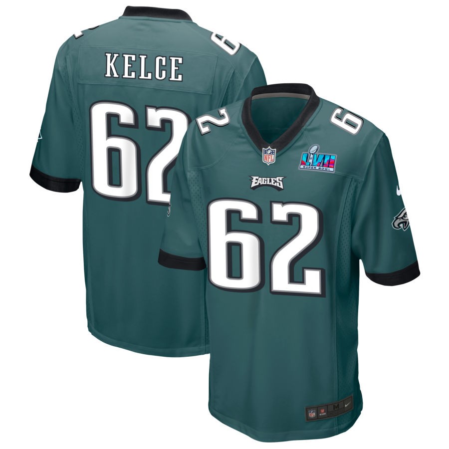 Jason Kelce Philadelphia Eagles  Super Bowl LVII Game Jersey - Midnight Green