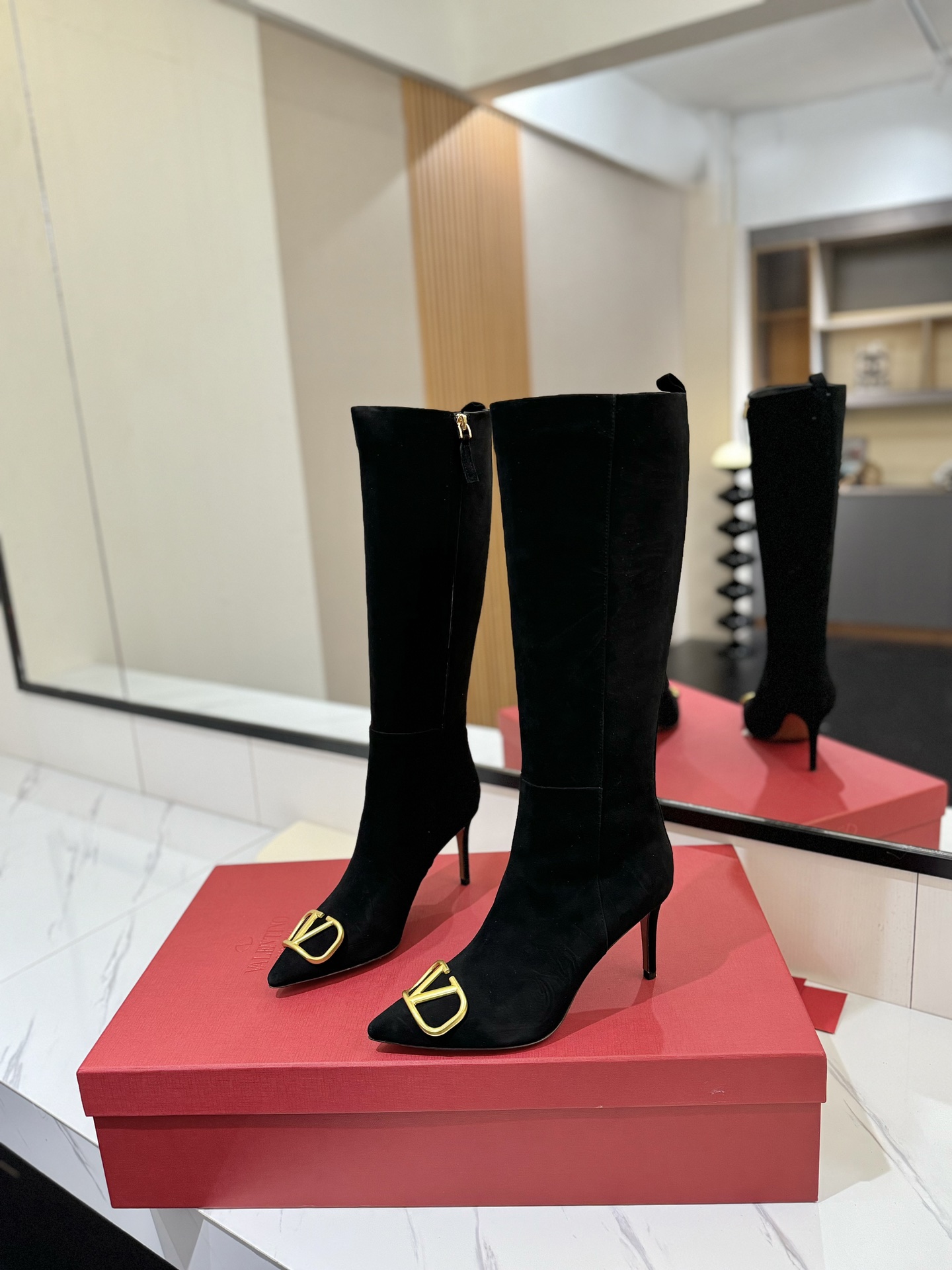 TOP VALENTINO 8cm High Heel Long Boots  - 4 Color
