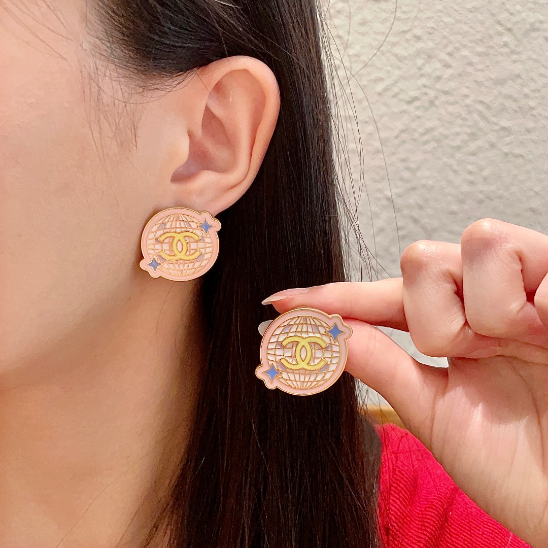 TOP CHANEL CC Earrings- Pink
