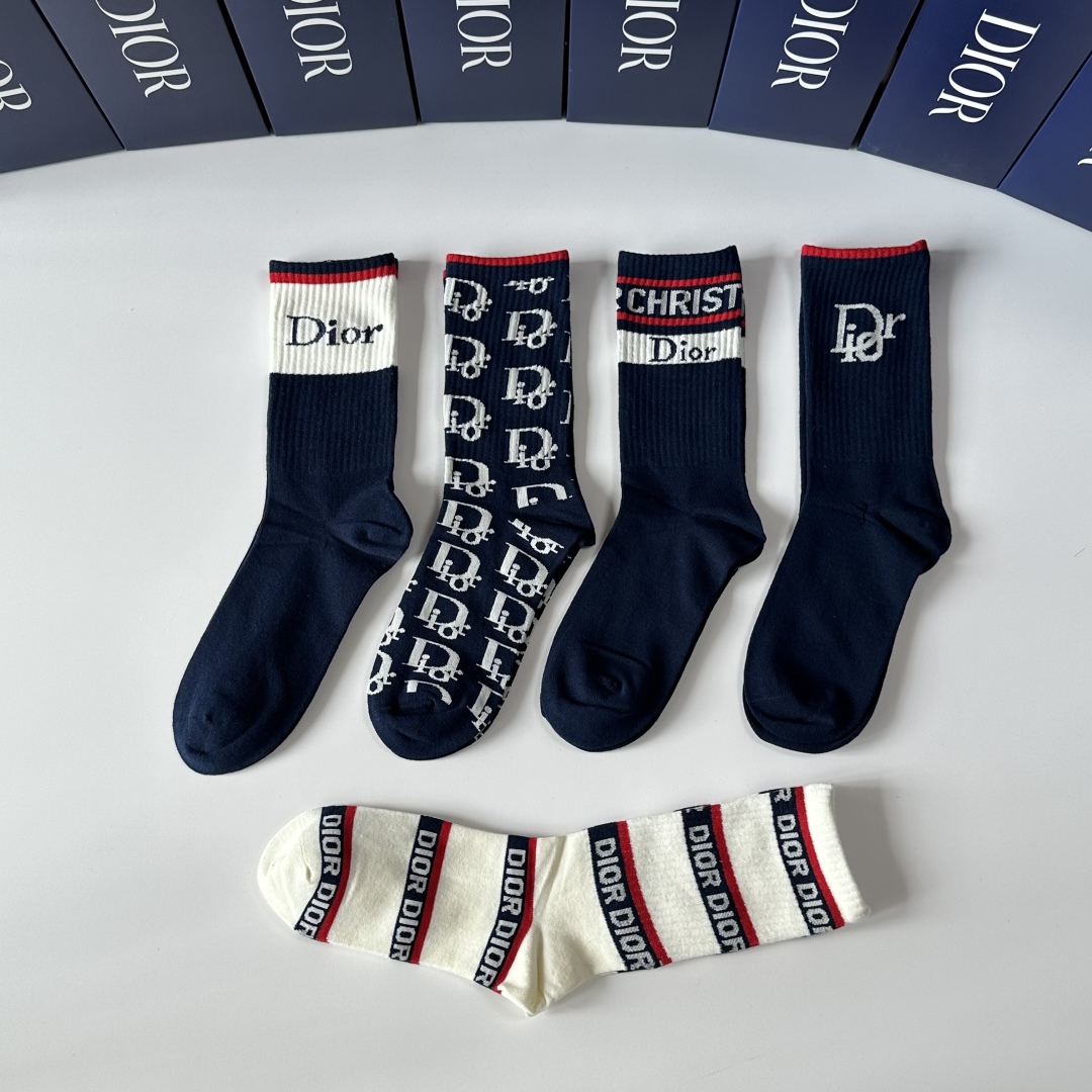 Top Christian Dior Socks - 5 Pieces as a Set