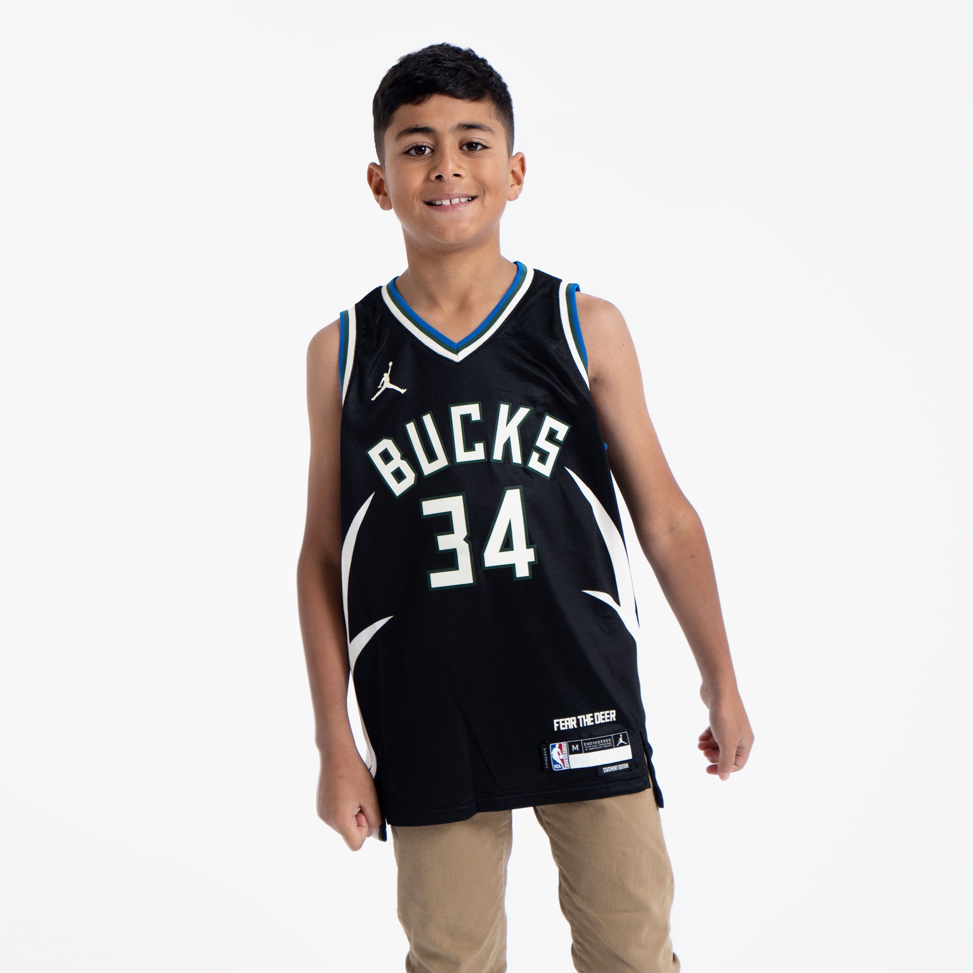 Giannis Antetokounmpo Milwaukee Bucks 2025 Statement Edition Youth NBA Swingman Jersey