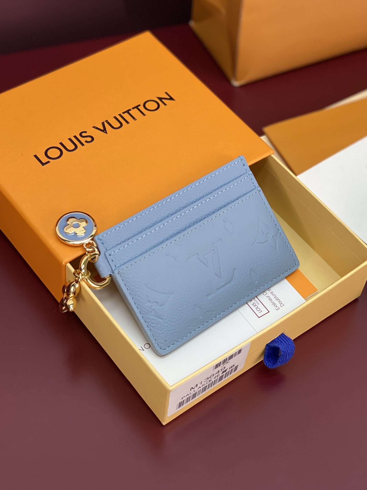 TOP Louis Vuitton LV Ski Charms Card Holder 10.2x7.3x0.3cm - Blue