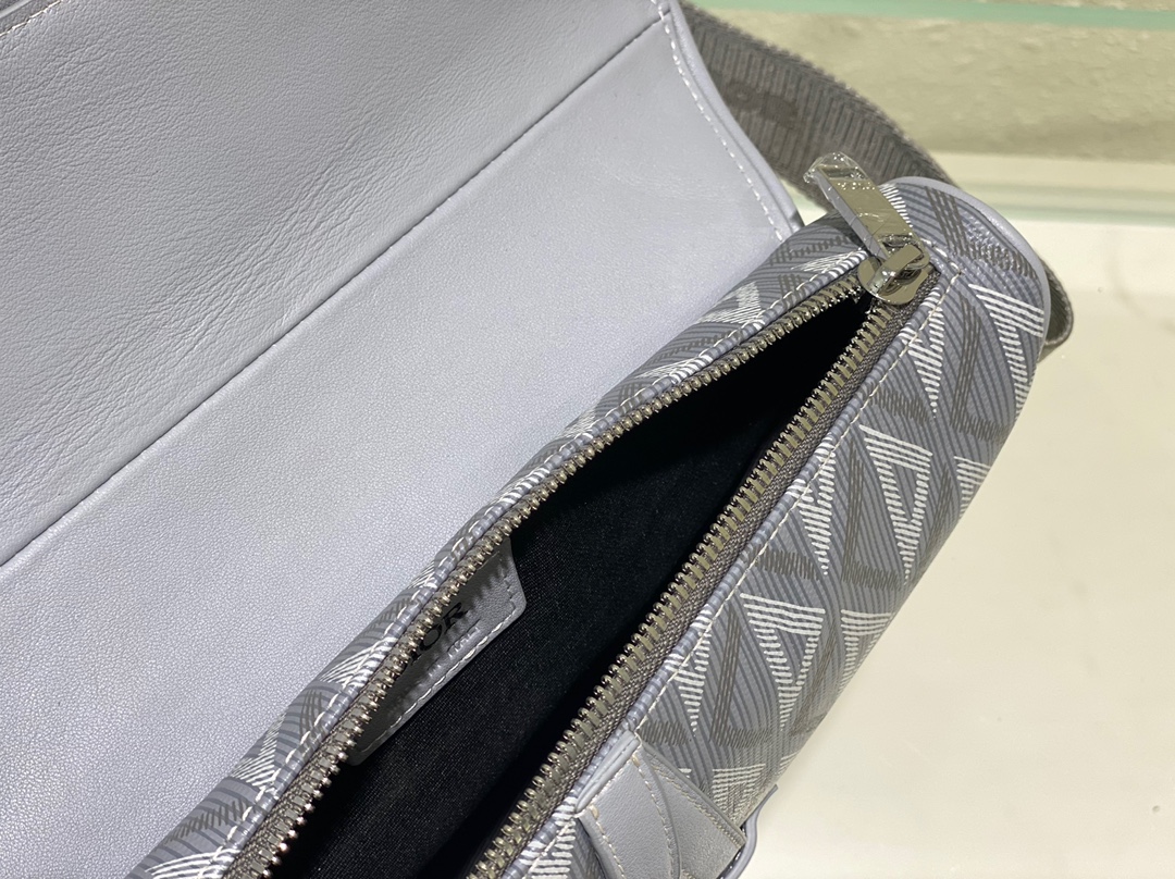 TOP Christian Dior Saddle Bag Christian Dior grey smooth cow leather 26x19x4.5cm
