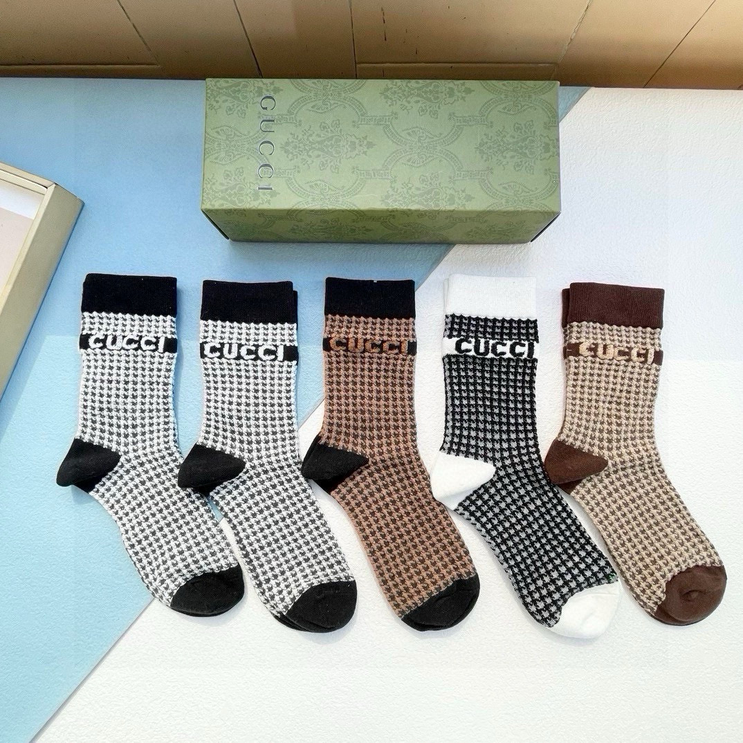 TOP GUCCI Socks - 5 Pieces as a Set