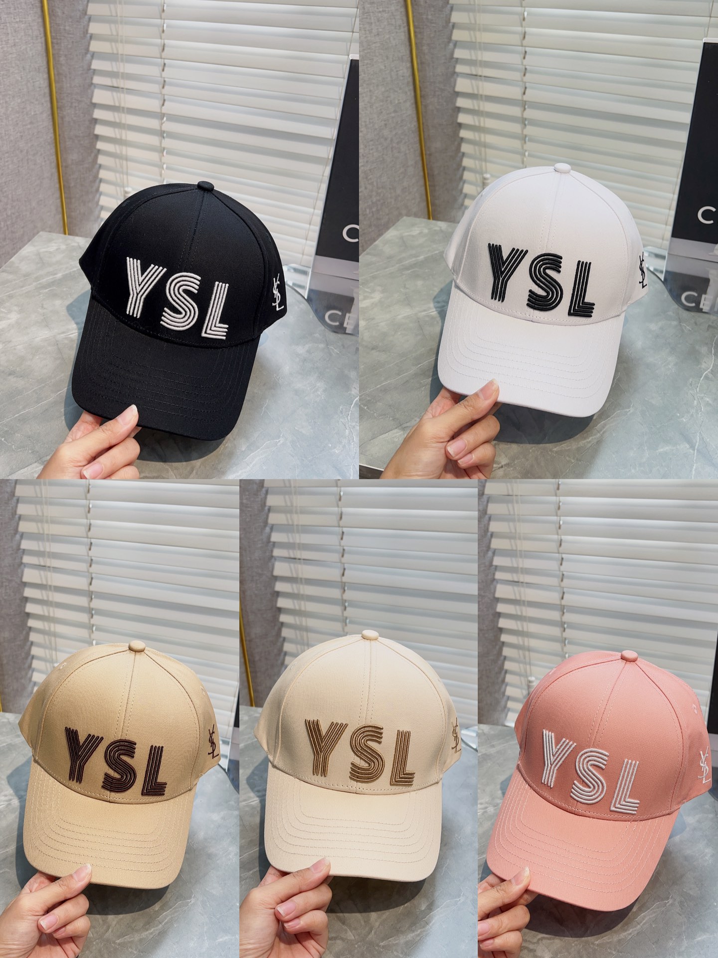 TOP Yves Saint Laurent YSL Baseball Cap in Cotton Canvas - 5 Colors