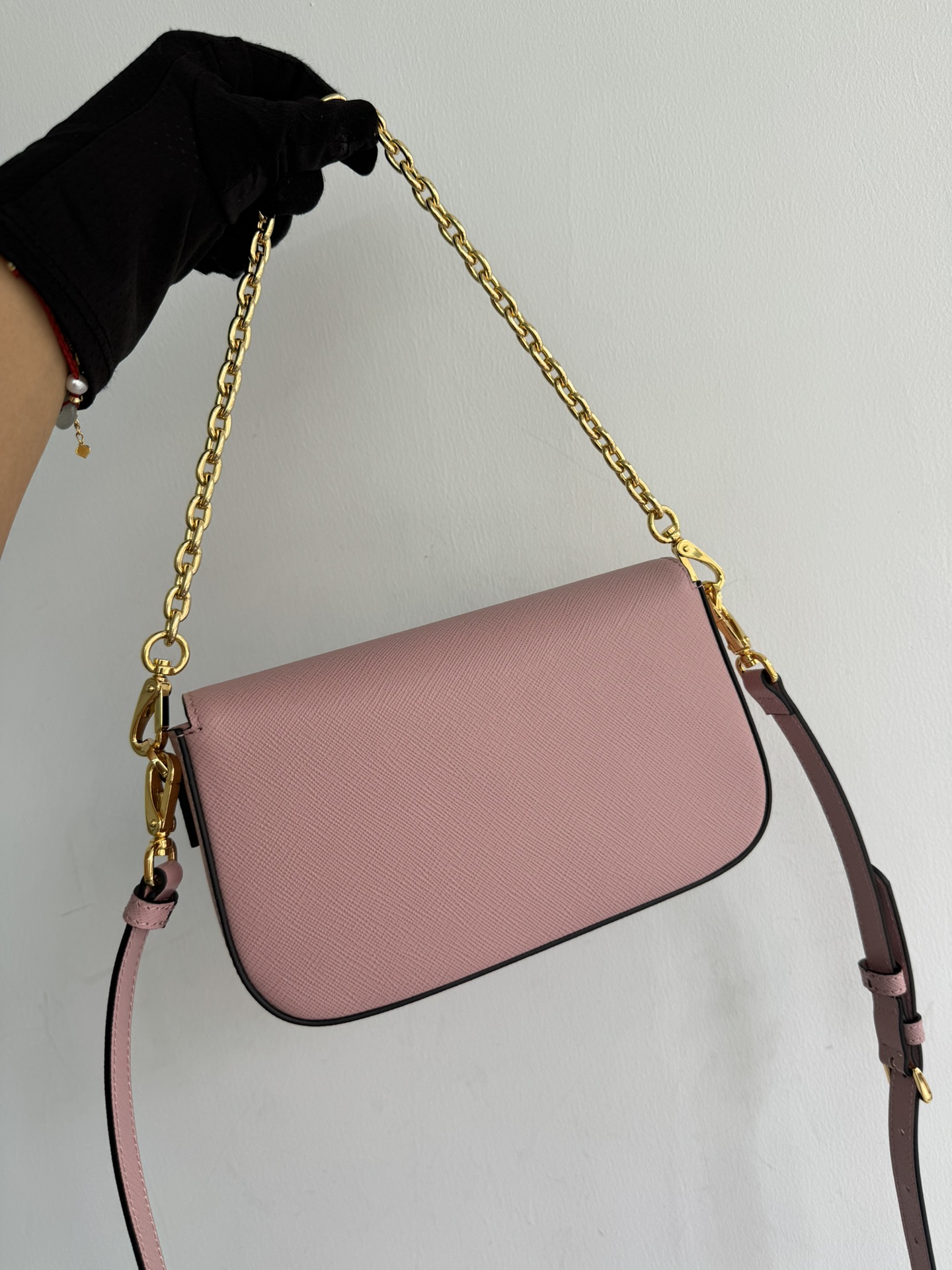 TOP PRADA Shoulder Bag Saffiano Leather 20.5x10.5x4cm with Chain - 2 Color