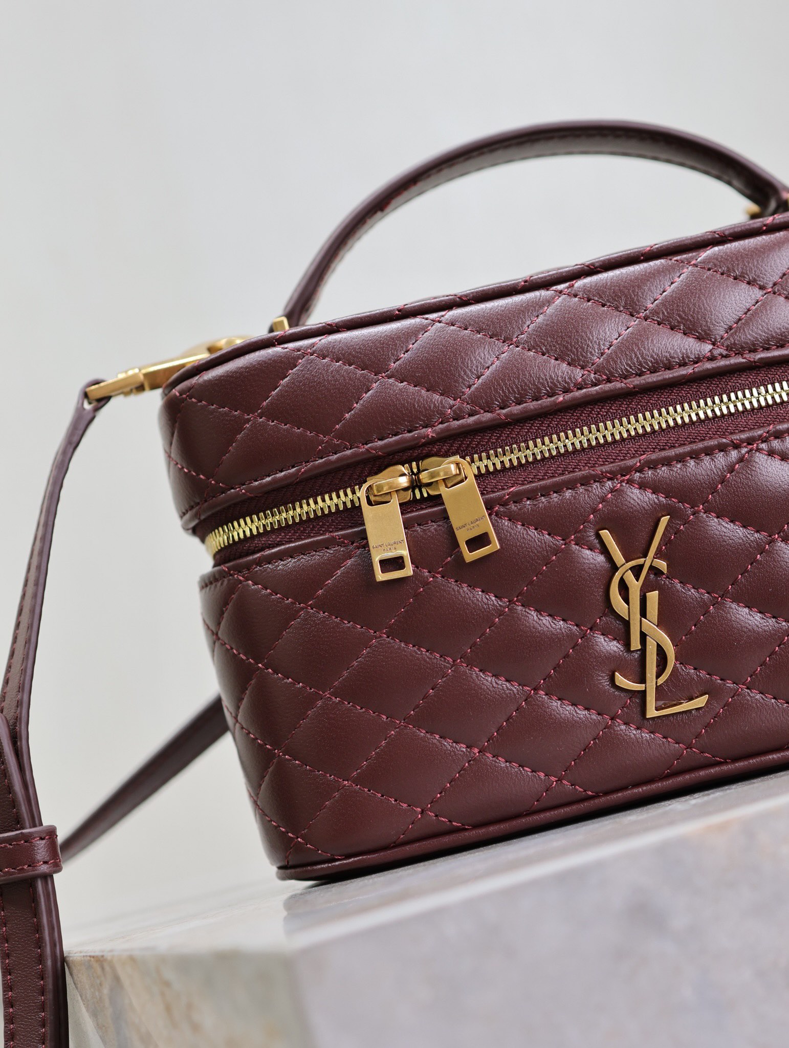 TOP Yves Saint Laurent YSL Gaby Mini Makeup Bag 18x11x6.5cm - Red&GWH