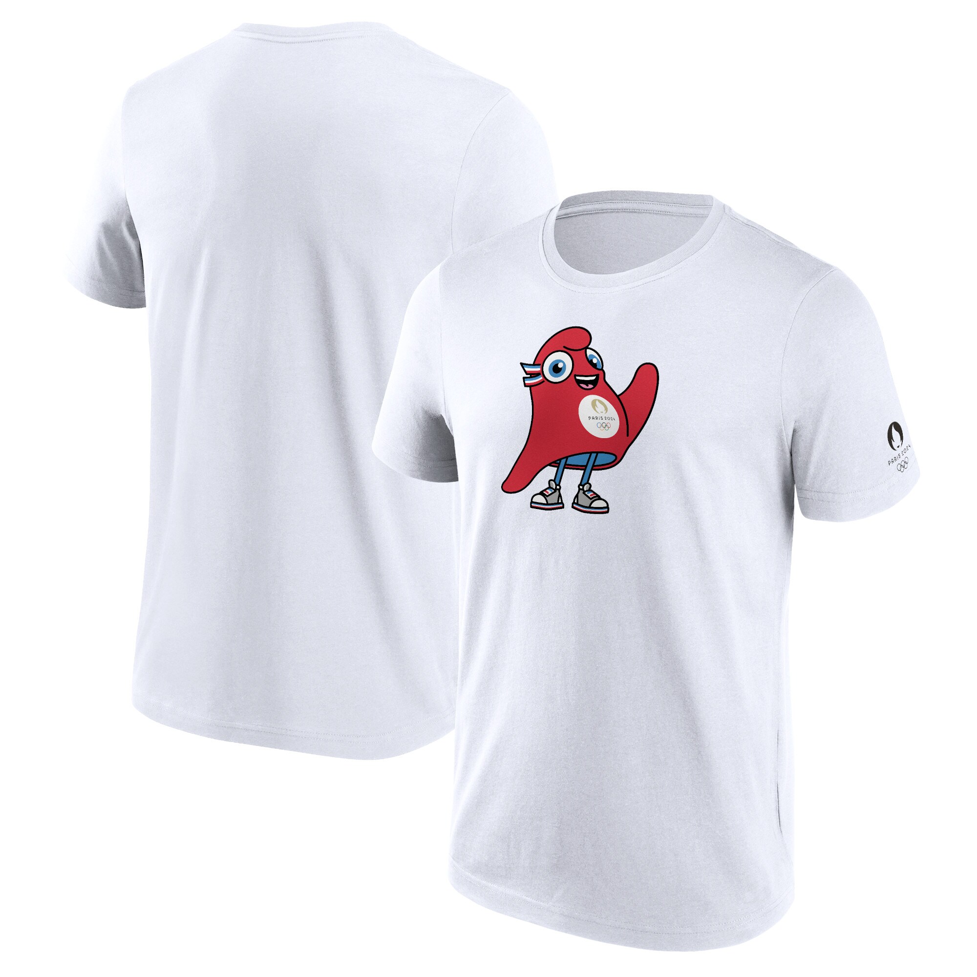Men's Fanatics White Paris 2024 Summer Olympics Mascot T-Shirt