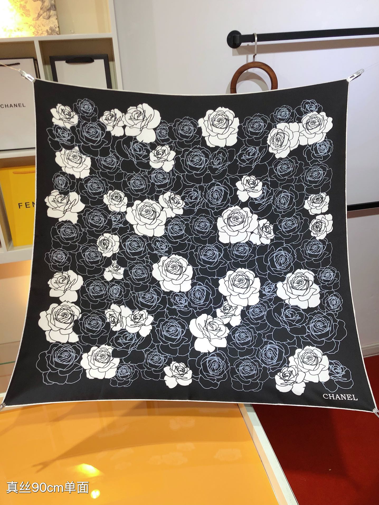TOP CHANEL Silk Scarf 90 x 90 cm-2 Colors