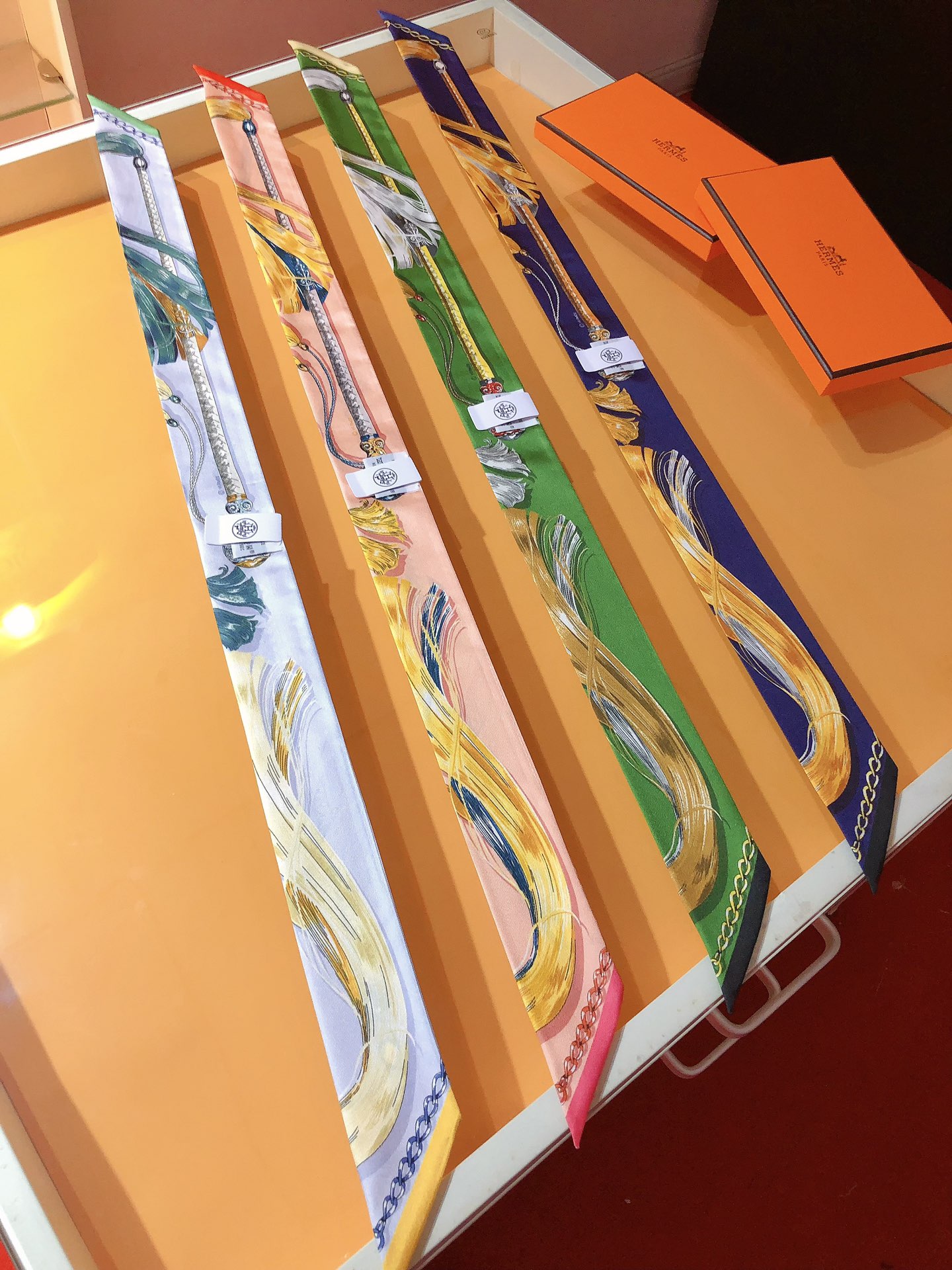 TOP HERMES Cavalcades Twilly scarf 5x86cm - 4 Color