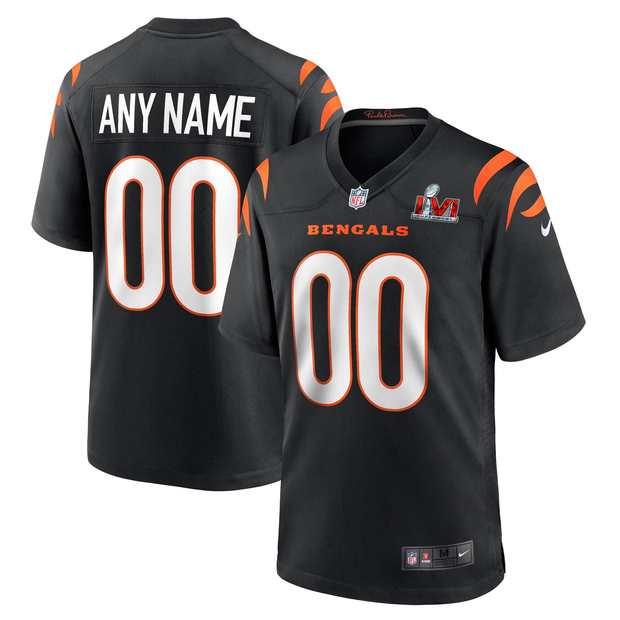 Cincinnati Bengals  Super Bowl LVI Game Custom Jersey - Black