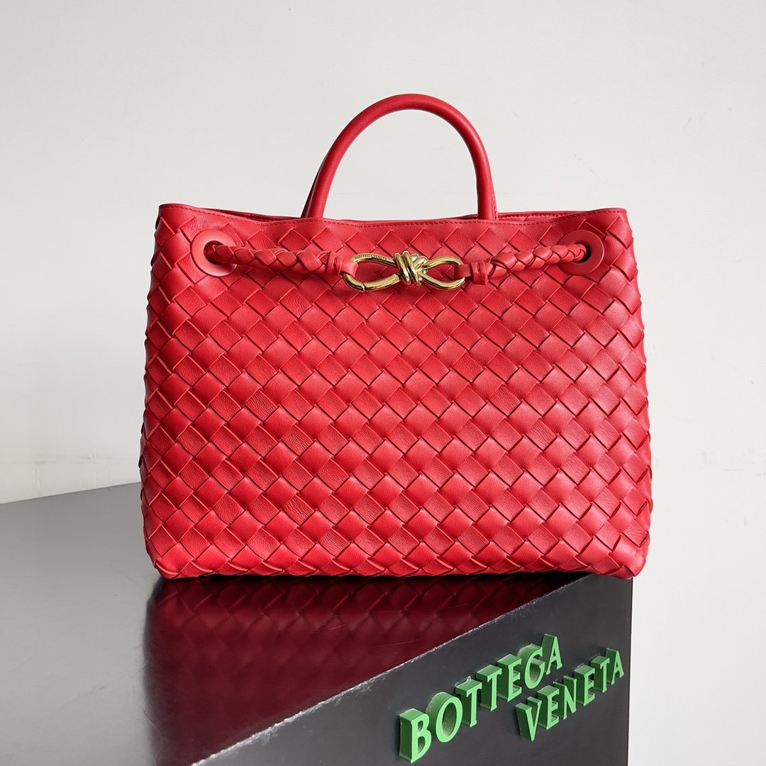 TOP Bottega Veneta BV Andiamo Bags Woven Handbags Lambskin