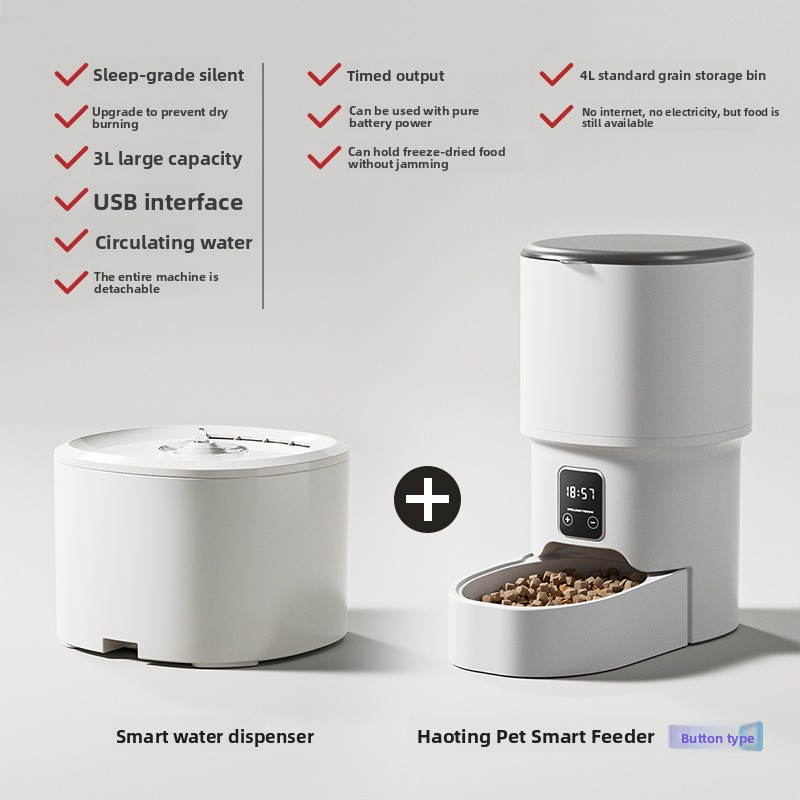 Smart Pet Automatic Feeder 4L Large Capacity Mobile Phone WiFi Interactive Cat Automatic Feeder Pet Supplies - PawPro UK