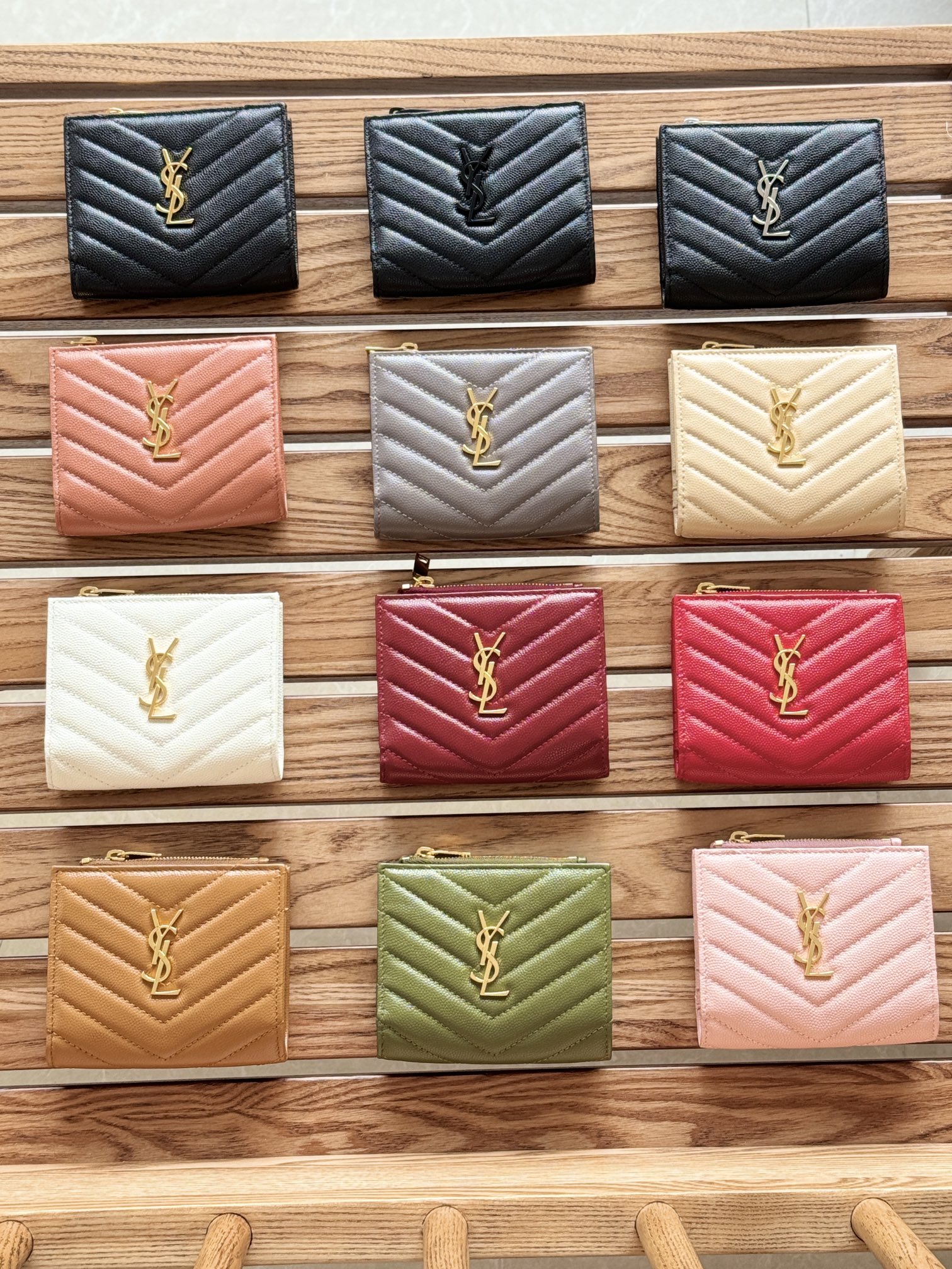TOP Yves Saint Laurent YSL Calfskin Kaba 10*8*2cm - 12 Color