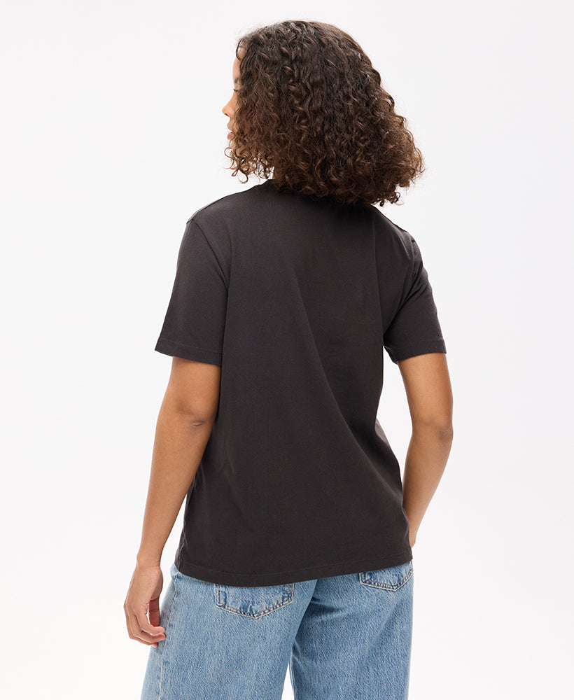 Essential Logo Embroidered Tee | Bison Black