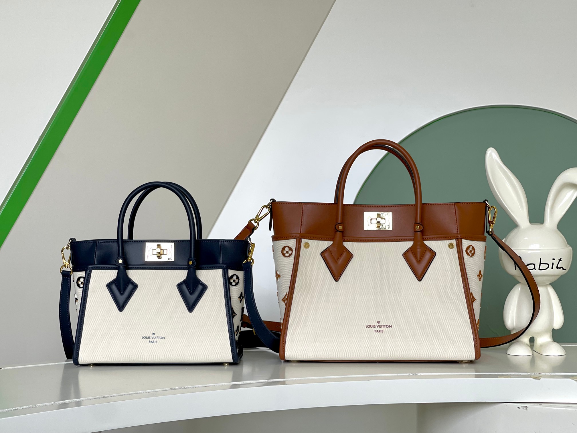 TOP Louis Vuitton LV On My Side Textile Canvas Leather Bag - 2 Colors&2Sizes