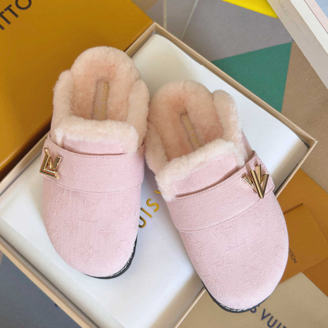 TOP Louis Vuitton LV Easy Monogram Fur Slippers - 11 Colors