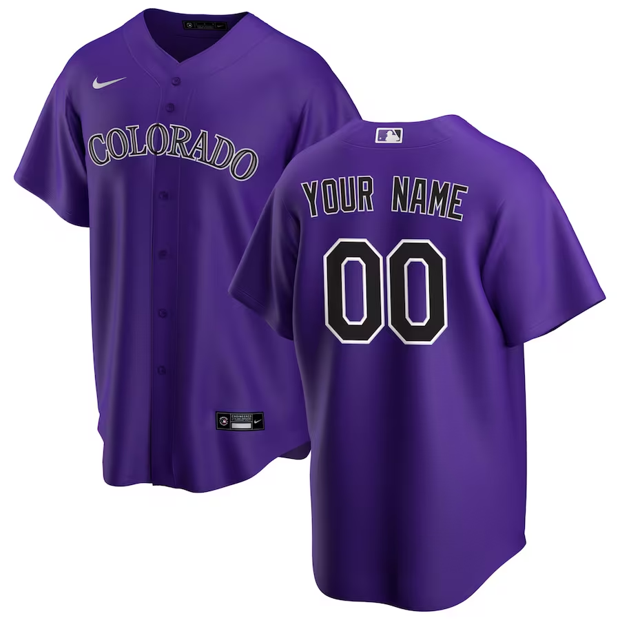 Custom Colorado Rockies Purple Alternate Replica Jersey