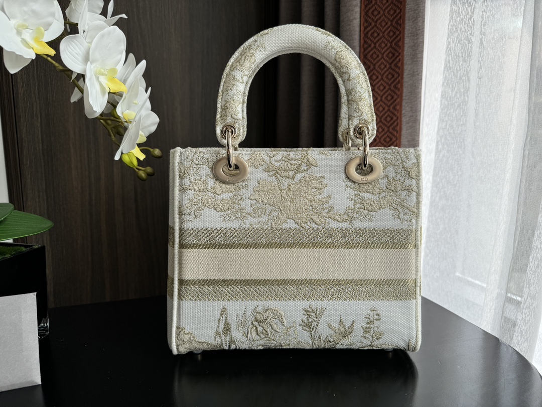 TOP Christian Dior Embroidered Lady D-Lite Bag 24x11x20cm