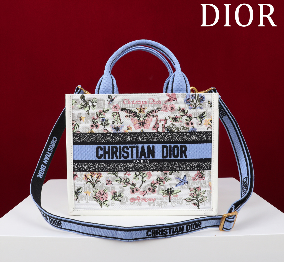 TOP Christian Dior  Book Tote Bag - 2 Sizes - Blue