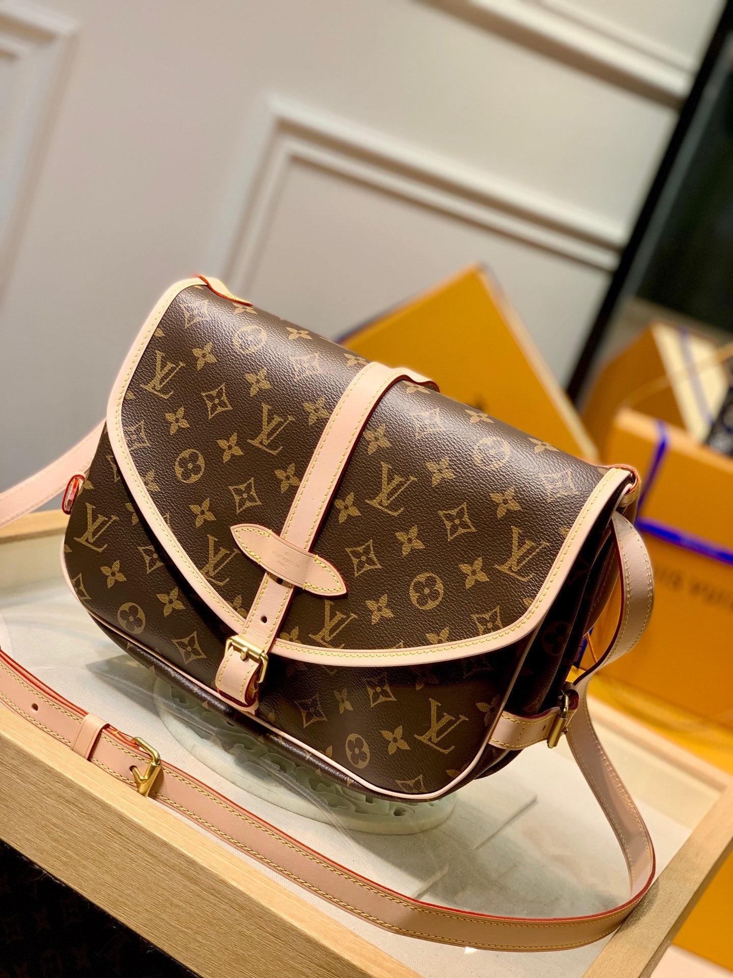 TOP Louis Vuitton LV Saumur 30 Shoulder Bag 28/11/20 cm-Brown