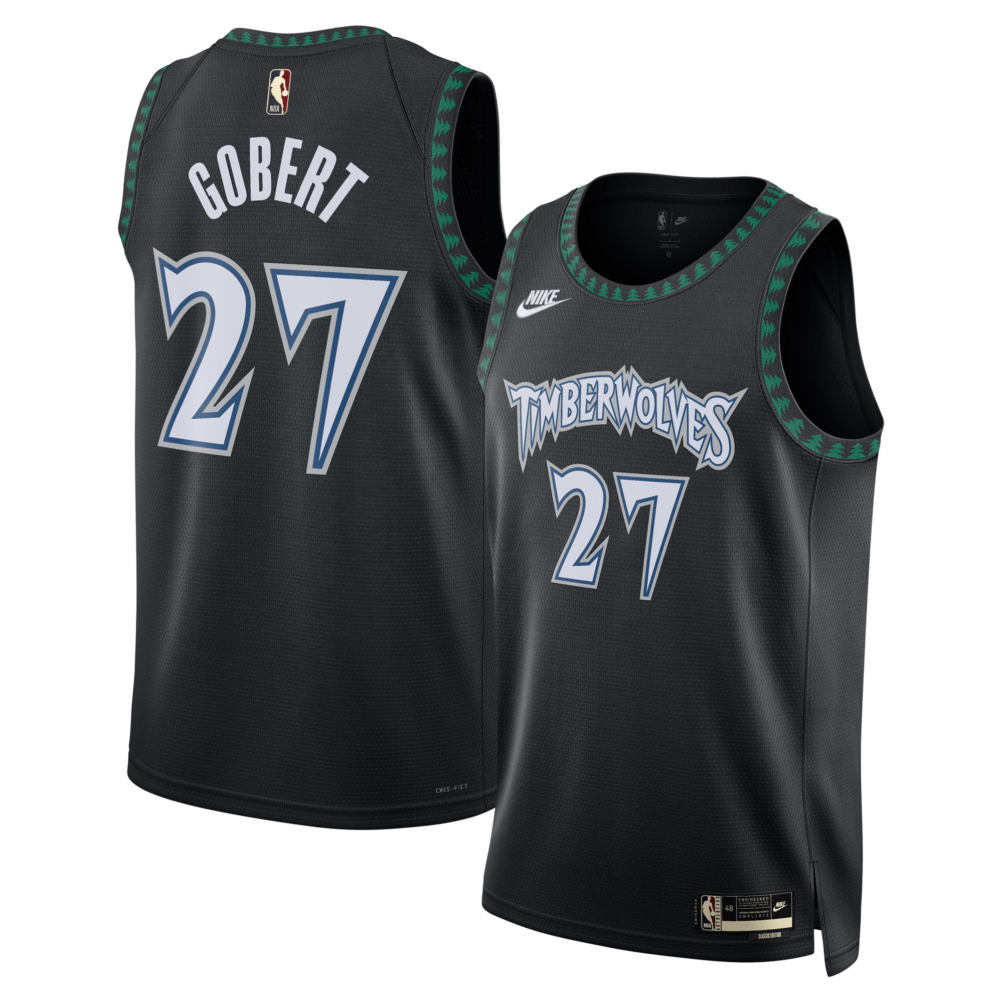 Men's Minnesota Timberwolves Rudy Gobert #27 Jersey - Black