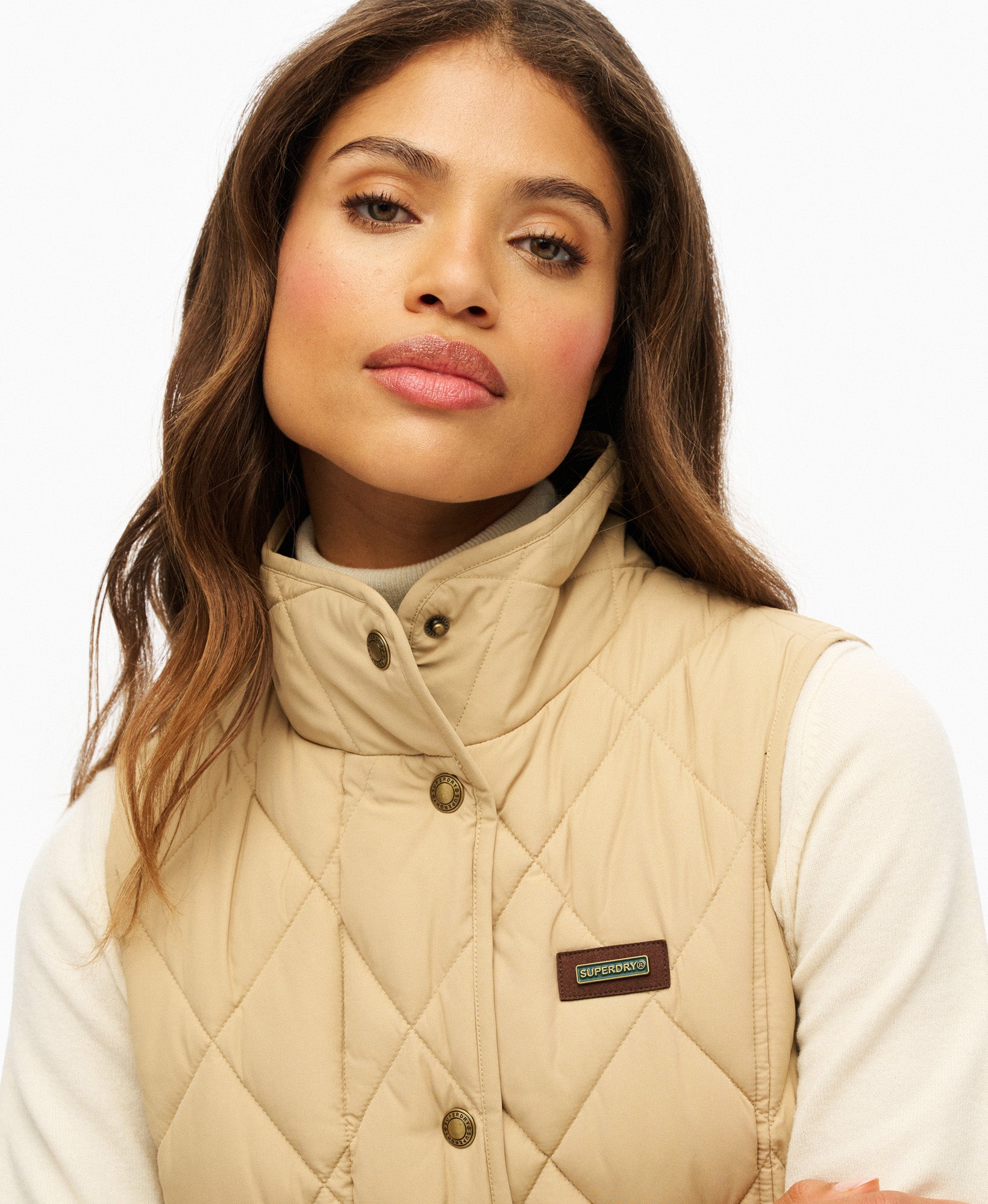 Cord Trimmed Liner Gilet | Shaker Beige