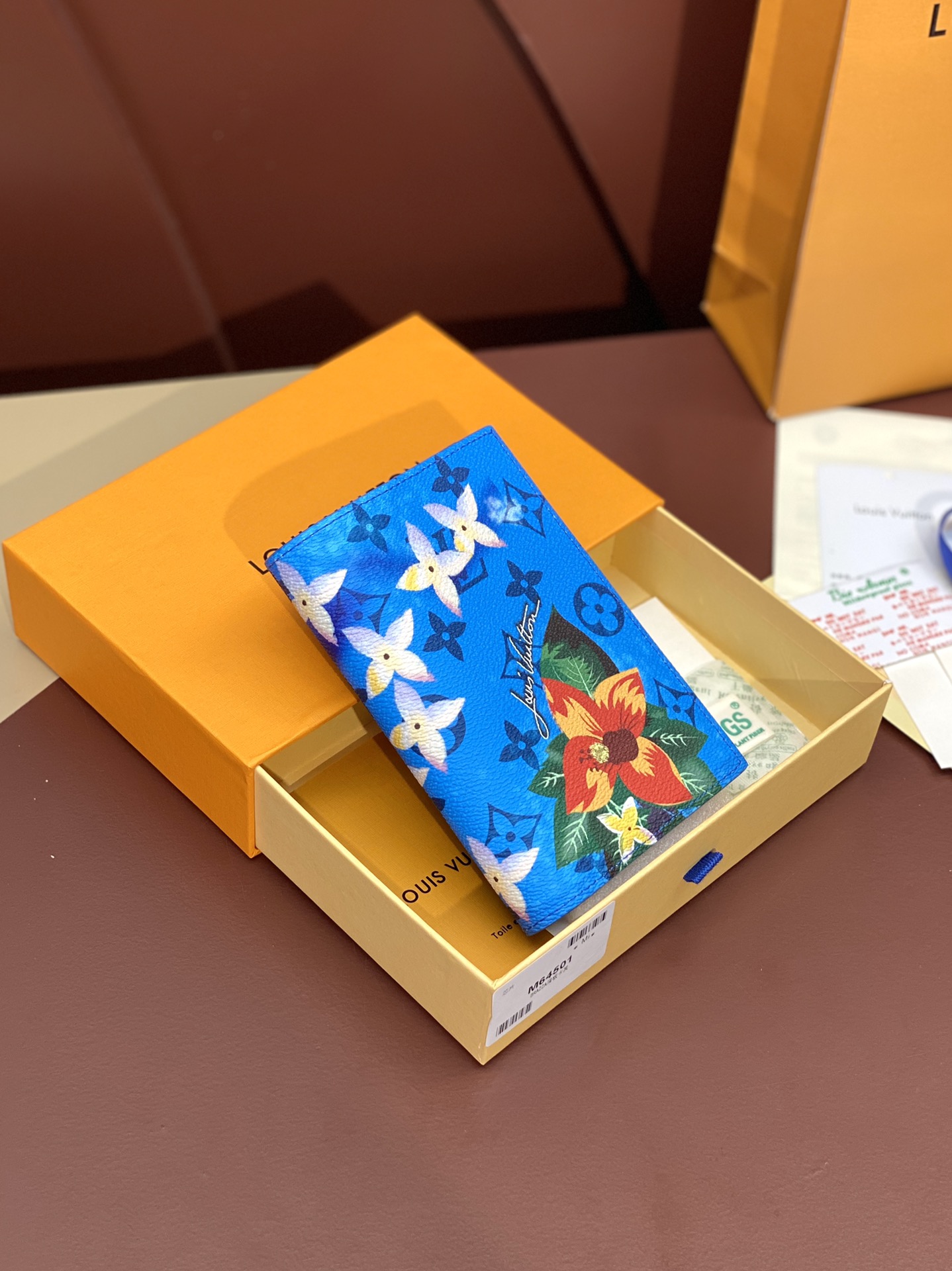 TOP Louis Vuitton LV Monogram Eclipse Passport Holder 10*14*2.5 cm - Blue