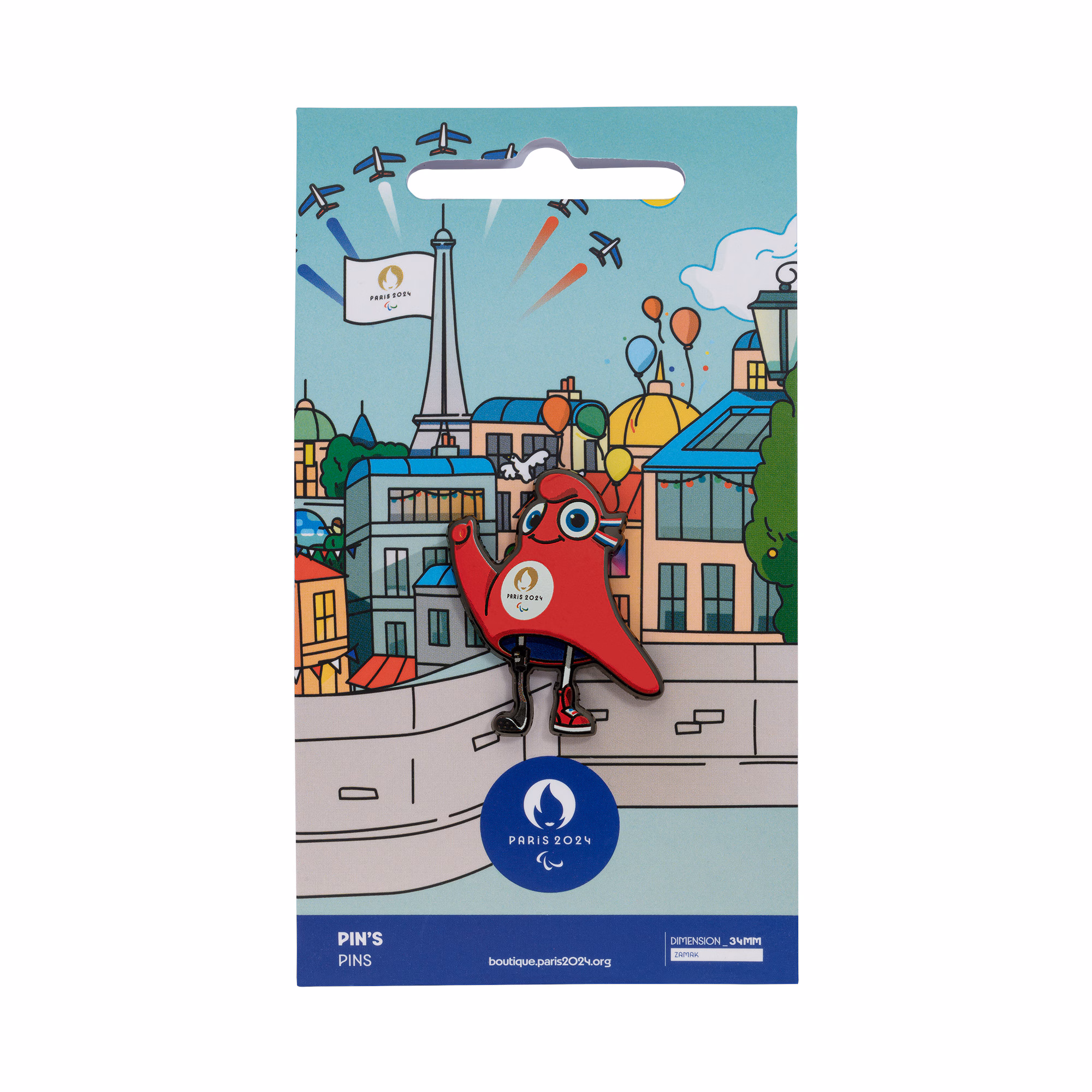 Paris 2024 Paralympics Mascot Welcome Pin Badge