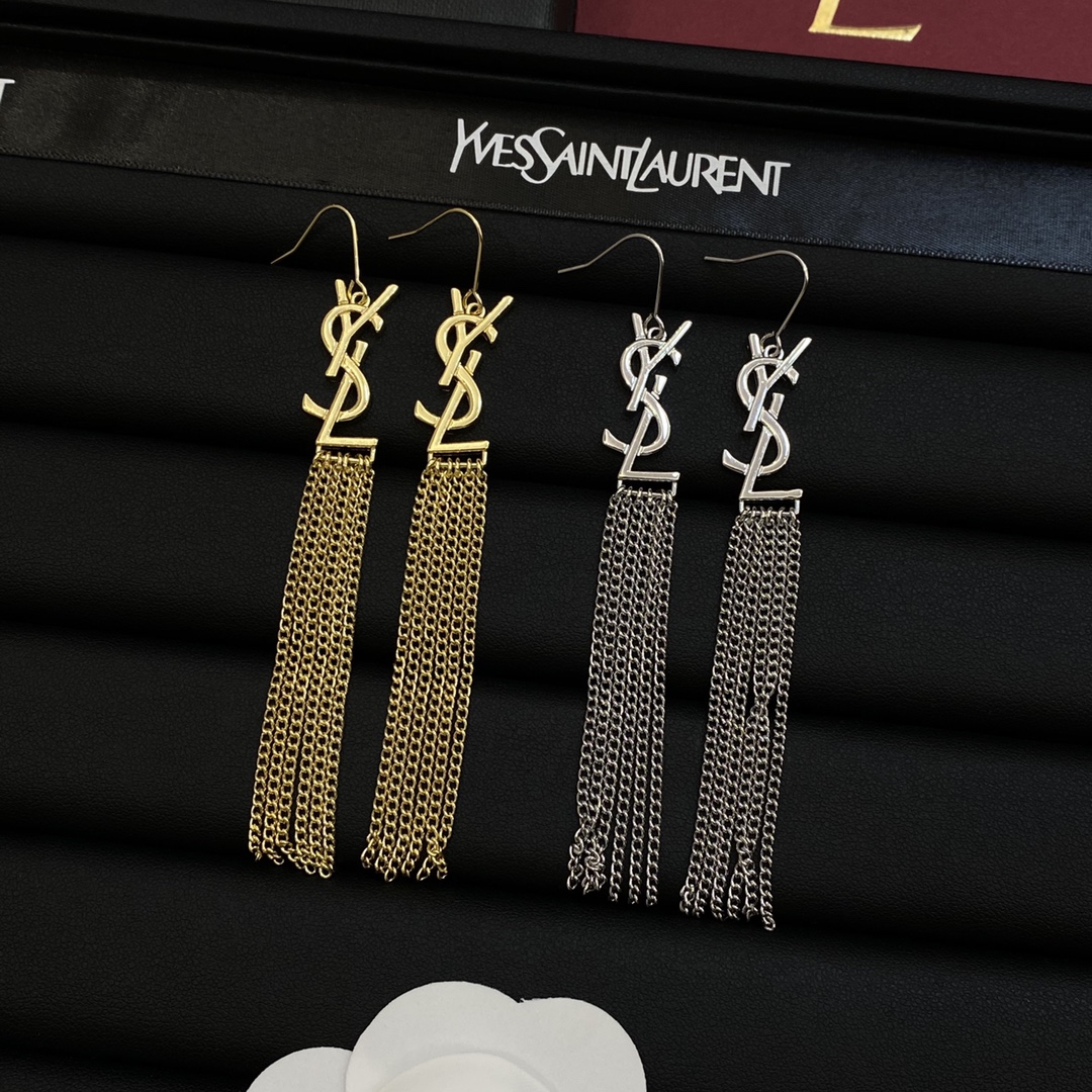 TOP Yves Saint Laurent YSL Earrings with Tassel - 2 Color