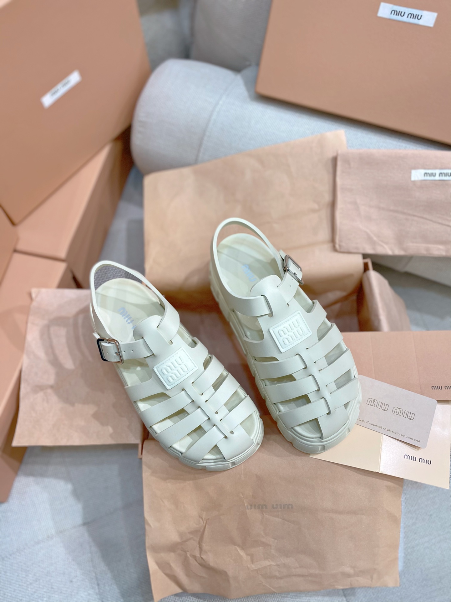 TOP Miu Miu Calfskin Sandals - 2 Colors