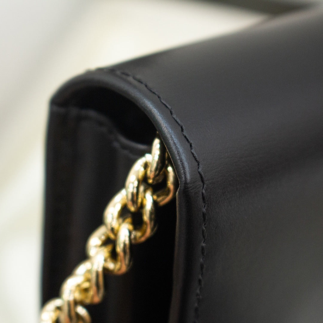 TOP GUCCI Horsebit 1955 Wallet With Chain - BLACK