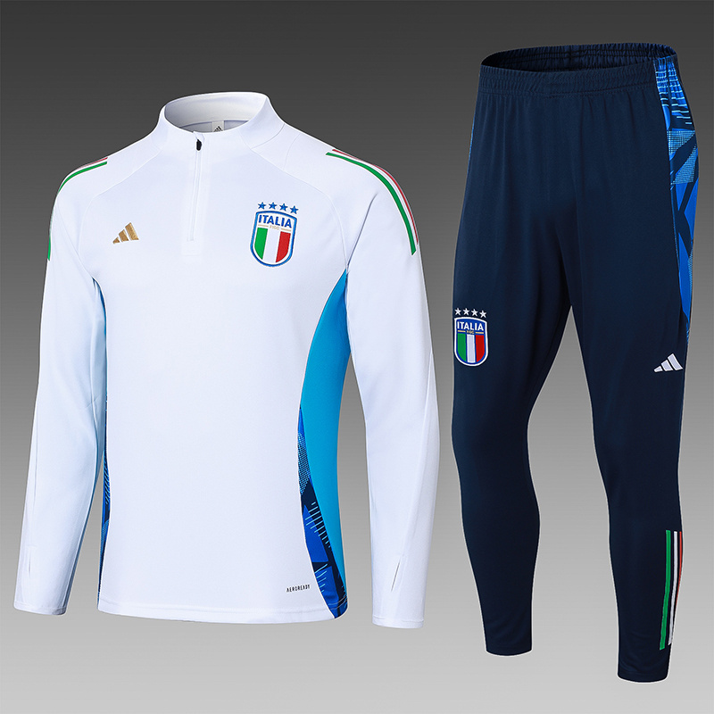 2024-25 Italian Football Half Pull Training Suit White