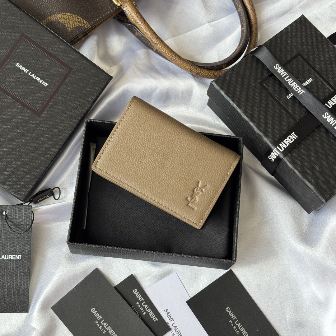 TOP Yves Saint Laurent YSL Card Holder Calfskin 7.5x11x1cm - 3 Color