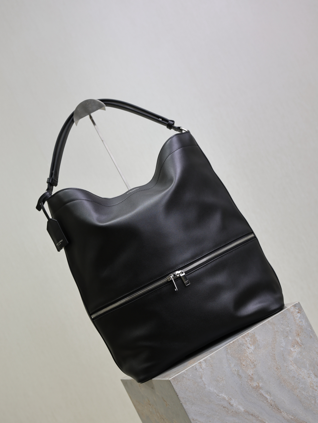 TOP Yves Saint Laurent YSL Cowhide Hobo Bag  31×40×17cm -Black