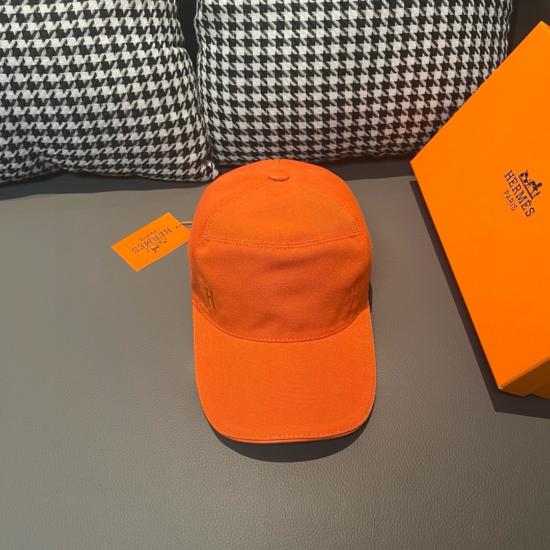 TOP HERMES HH Baseball Hat - Orange
