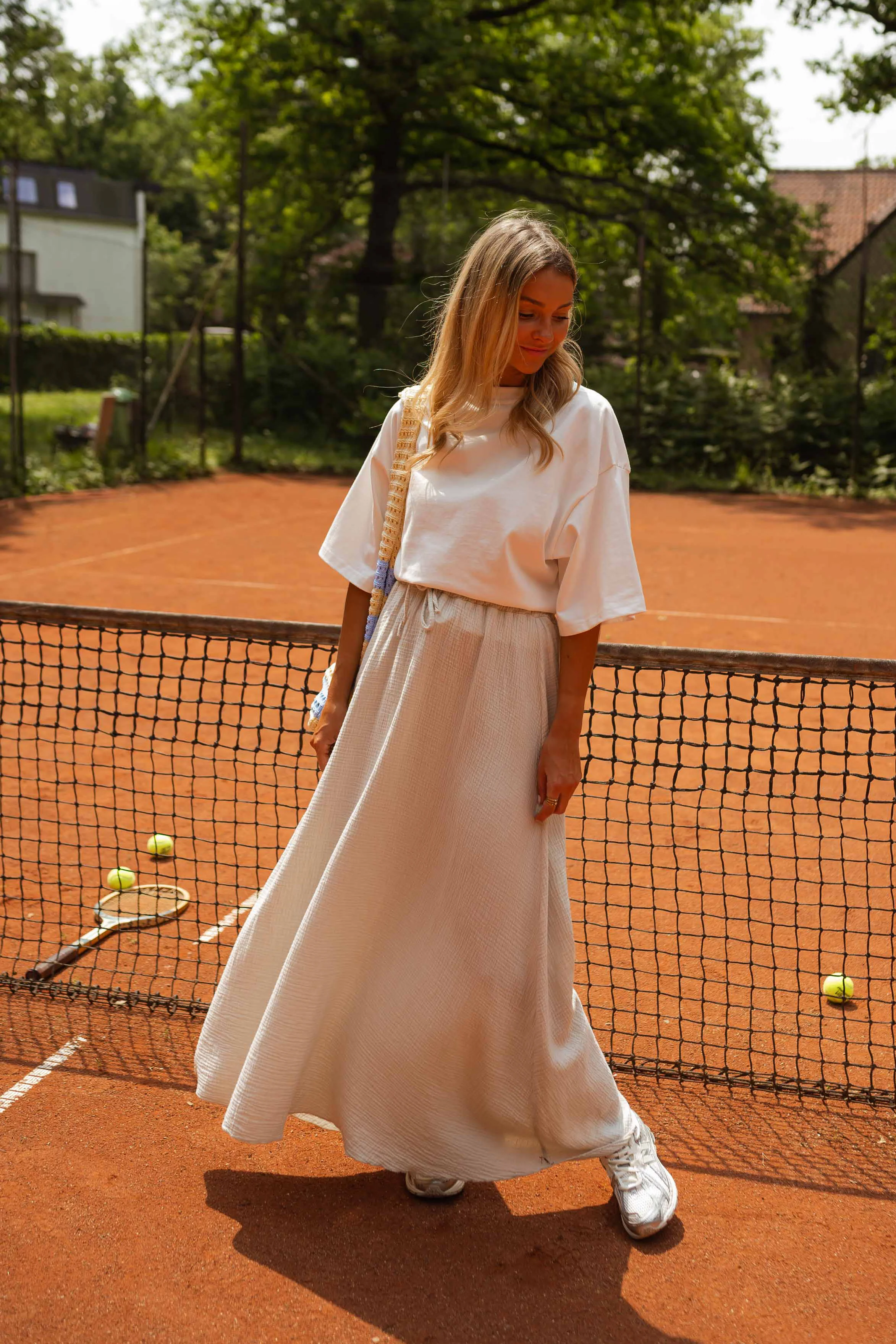 Alyssa skirt - beige cotton gauze