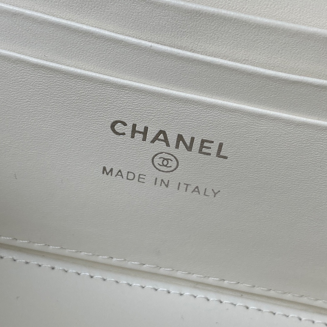 TOP CHANEL Handle Woc Single Back Crossbody Bag - 17×9.5×8cm - White&SHW