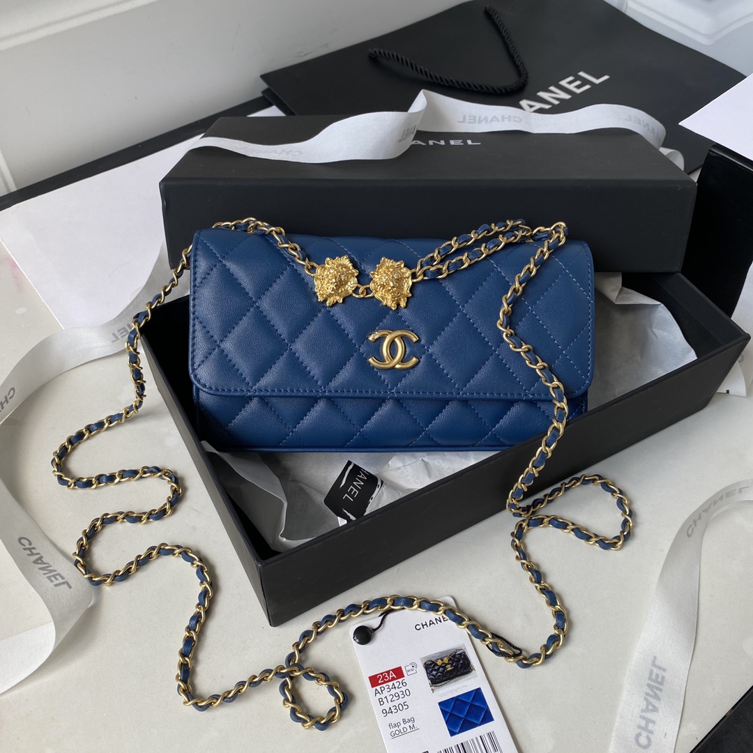 TOP CHANEL Golden Little Lion Leather Crossbody Bag 17cm - 3 Colors&GHW