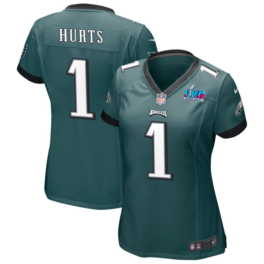 Jalen Hurts Philadelphia Eagles  Women's Super Bowl LVII Game Jersey - Midnight Green