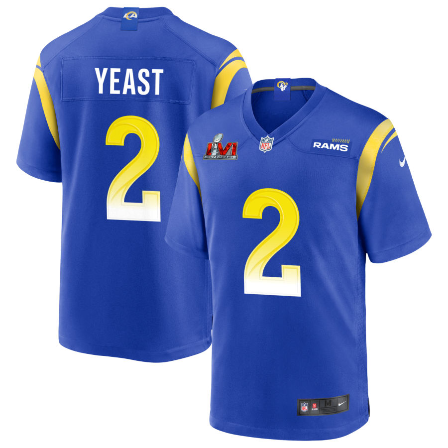 Russ Yeast Los Angeles Rams  Super Bowl LVI Game Jersey - Royal