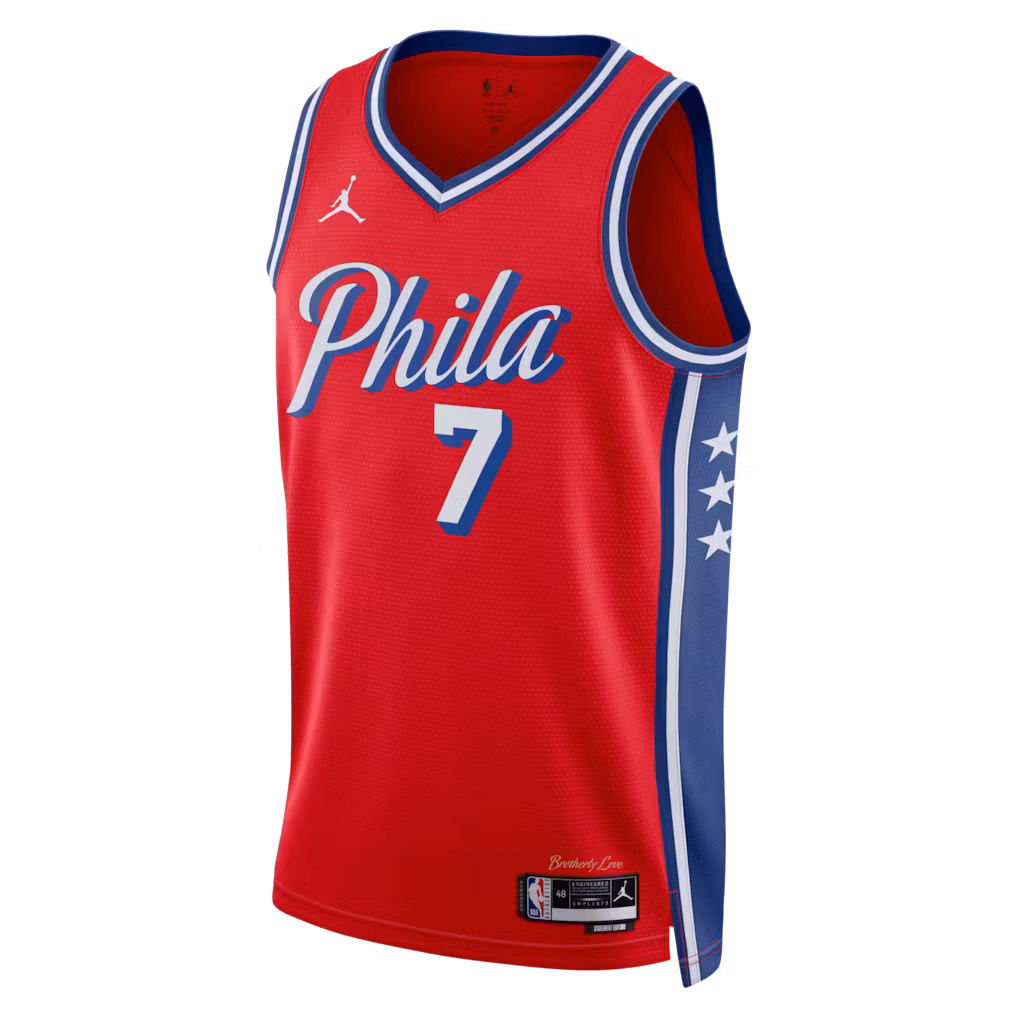 Philadelphia 76ers Jaylen Brown Red Jersey - Statement Edition