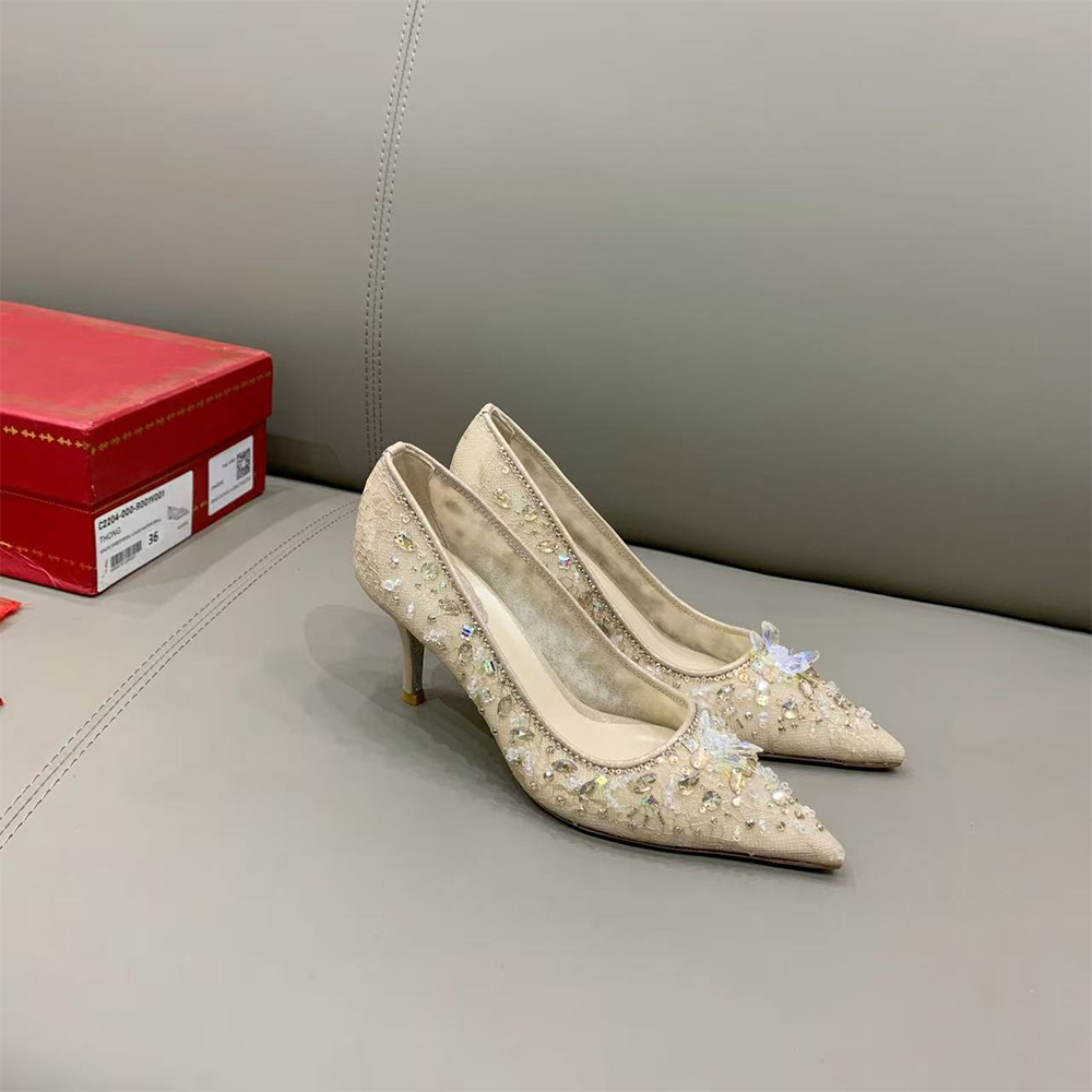 Rene Caovilla Cinderella Crystal High Heels (Replica)