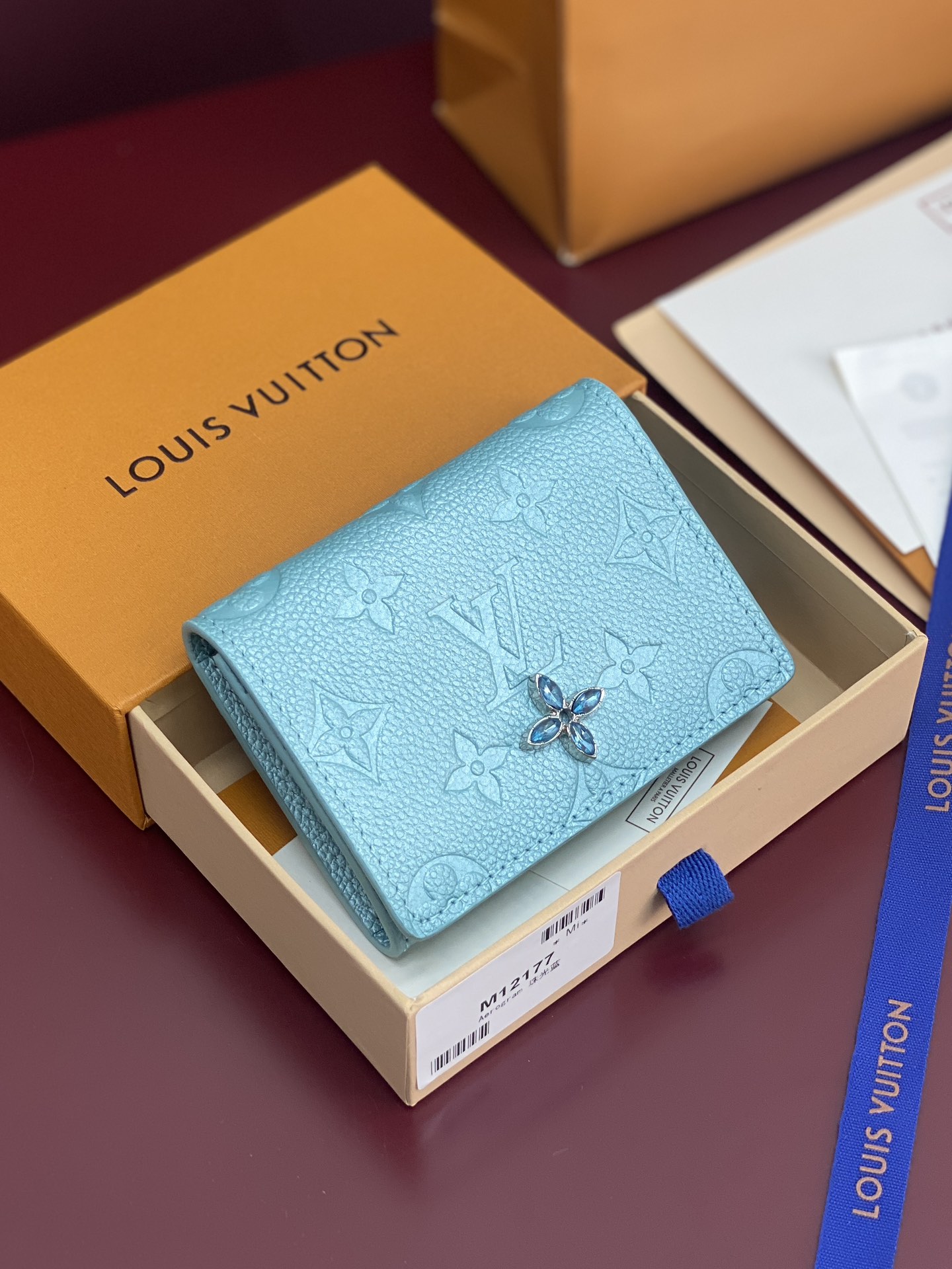 TOP Louis Vuitton LV Ski Card Holder 10.5x8x1cm - Pearlescent Blue