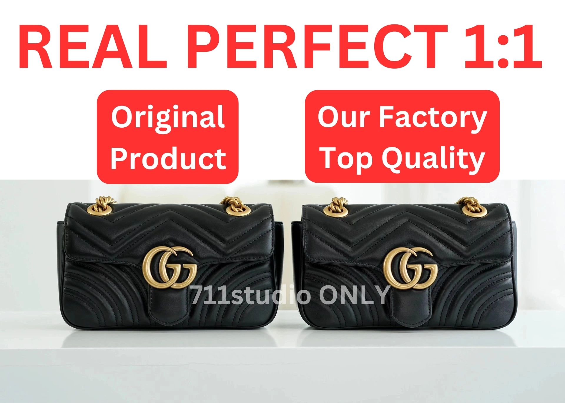 TOP GUCCI Marmont Chain Bag 26 x 15 x 7cm -  Collection