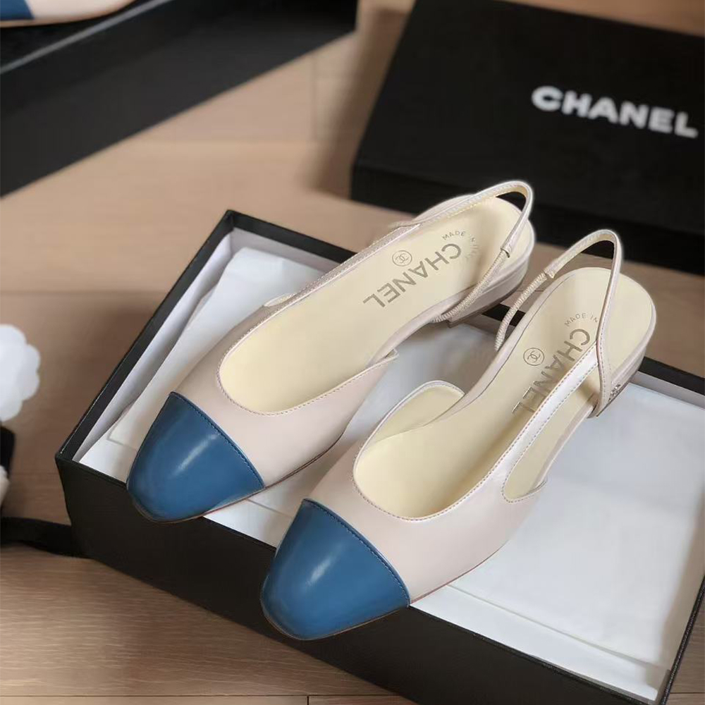 Chanel Slingbacks  Low Heel Sandals (Replica)