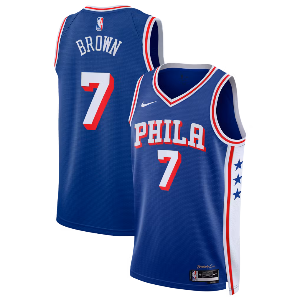 Philadelphia 76ers Jaylen Brown Royal Swingman Jersey - Icon Edition